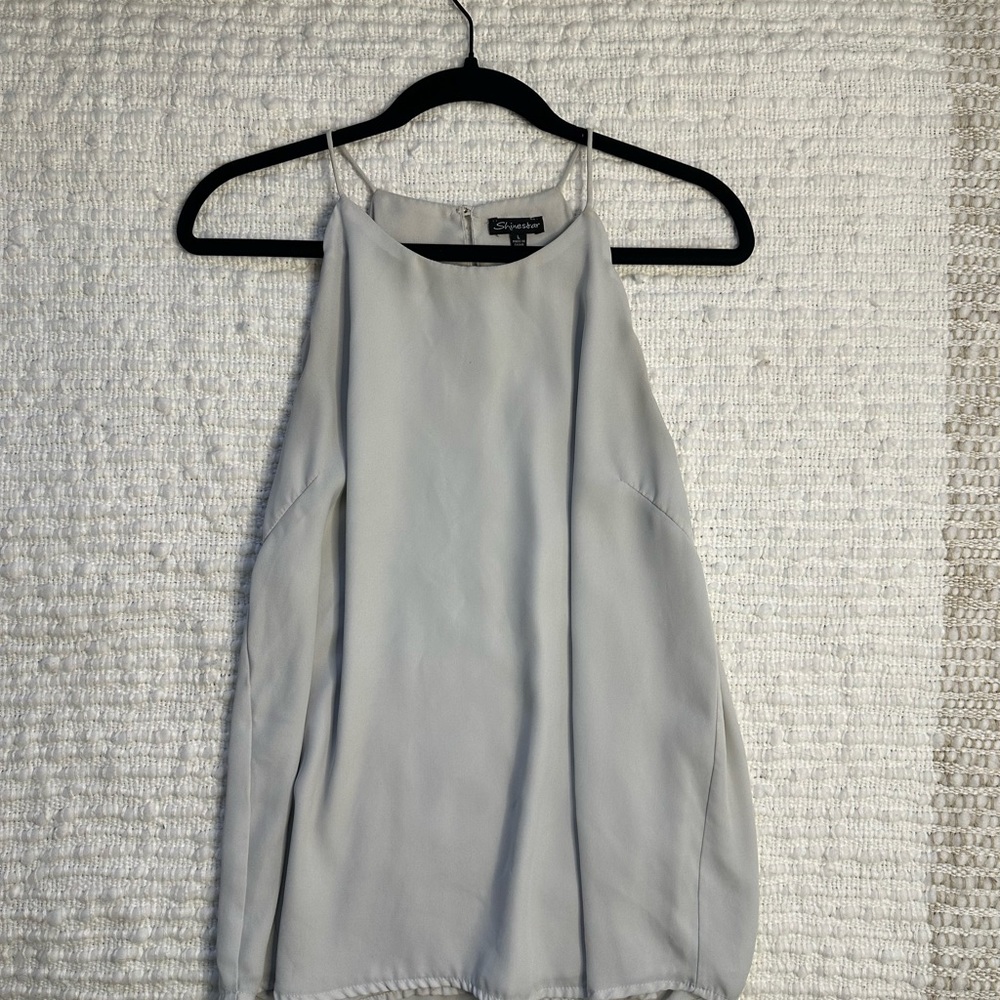 White Scalloped Tank Top